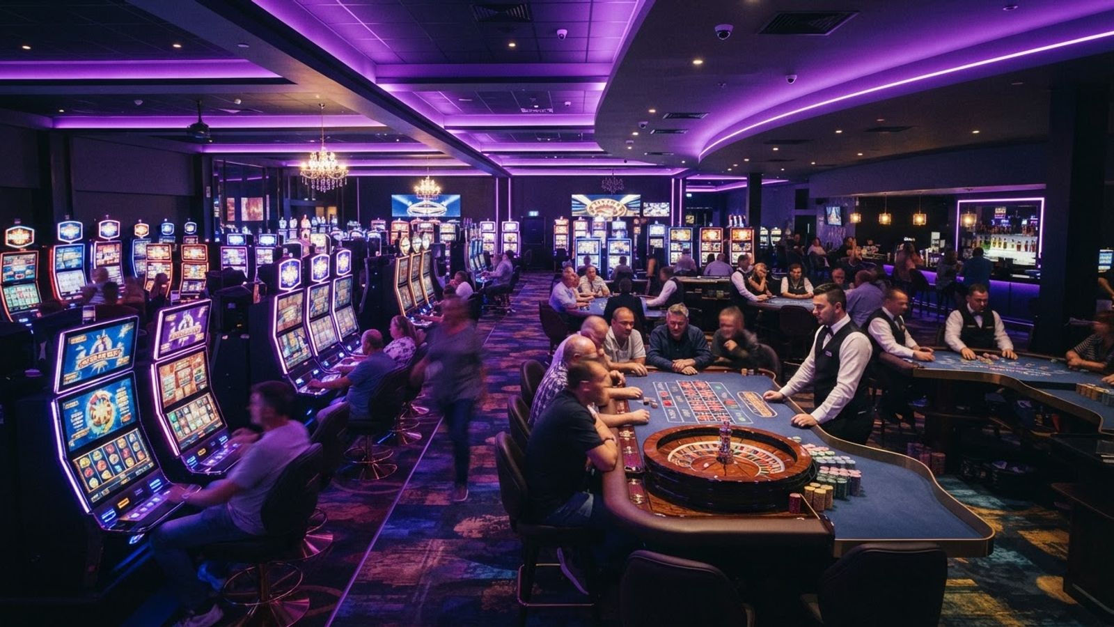 Casino lobby met gokkasten en tafelspellen bij BetSpino